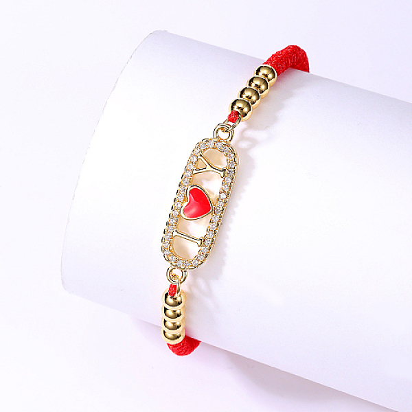

PandaHall Brass Link Bracelets, Adjustable Bracelet, Heart, No Size Brass Heart