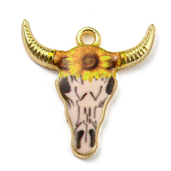 

PandaHall Alloy Pendant, Lead Free & Cadmium Free & Nickel Free, Cattle, Linen, 22x21.5x2.5mm, Hole: 1.8mm Alloy Cattle Brown