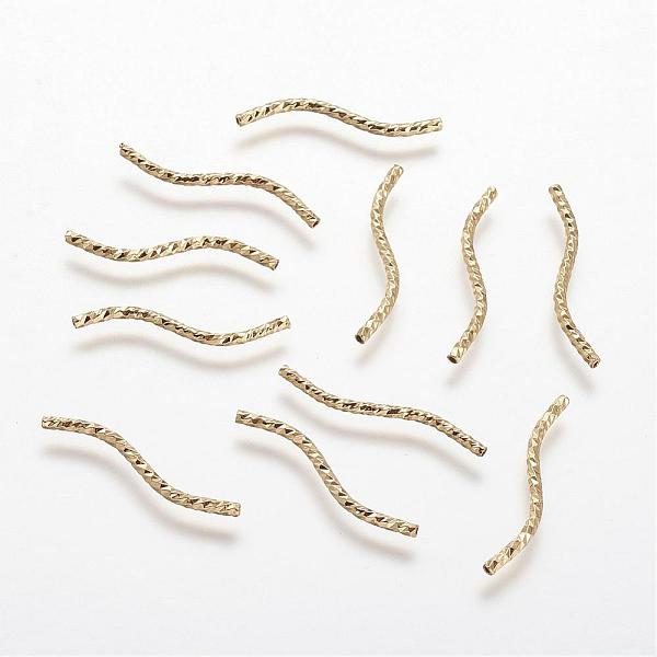 

PandaHall Rack Plating Brass Tube Beads, Long-Lasting Plated, Golden, 24x1.5mm, Hole: 0.5mm Brass Tube