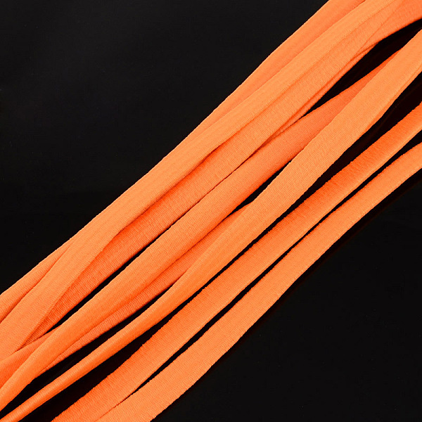 

PandaHall Elastic Cord, with Fibre Outside and Rubber Inside, Orange, 5mm, about 109.36 yards(100m)/bundle Elastic Fibre Flat Orange