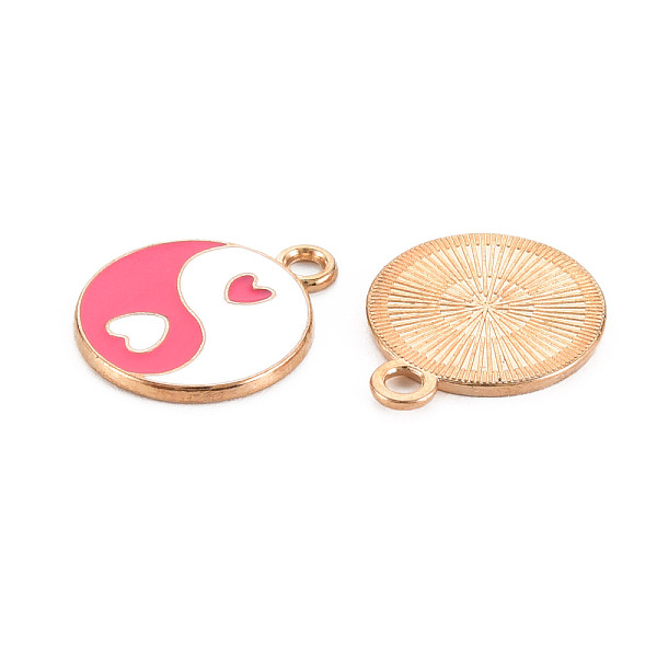 

PandaHall Alloy Enamel Pendant, Cadmium Free & Lead Free, Flat Round, Cerise, 18x15x1mm, Hole: 2mm Alloy+Enamel Flat Round Red