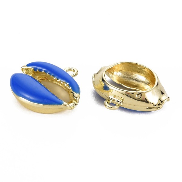 

PandaHall Rack Plating Alloy Pendants, with Enamel, Cadmium Free & Lead Free, Cowrie Shell, Light Gold, Blue, 16.5x19x5.5mm, Hole: 1.6mm...