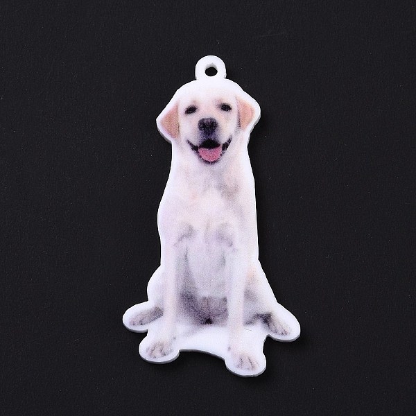

PandaHall Printed Opaque Acrylic Pendants, Animal Theme Charms, Dog Pattern, 48x26.5x2mm, Hole: 1.8mm Acrylic Dog White