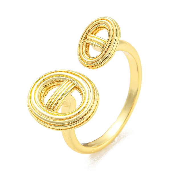 

PandaHall Rack Plating Brass Hollow Oval Open Cuff Rings, Long-Lasting Plated, Lead Free & Cadmium Free, Real 18K Gold Plated, Inner...