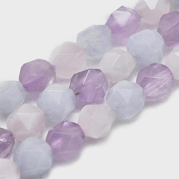 

PandaHall Natural Aquamarine & Rose Quartz & Amethyst Beads Strands, Faceted, Round, Star Cut Round Beads, 9~10mm, Hole: 1.2mm, about...