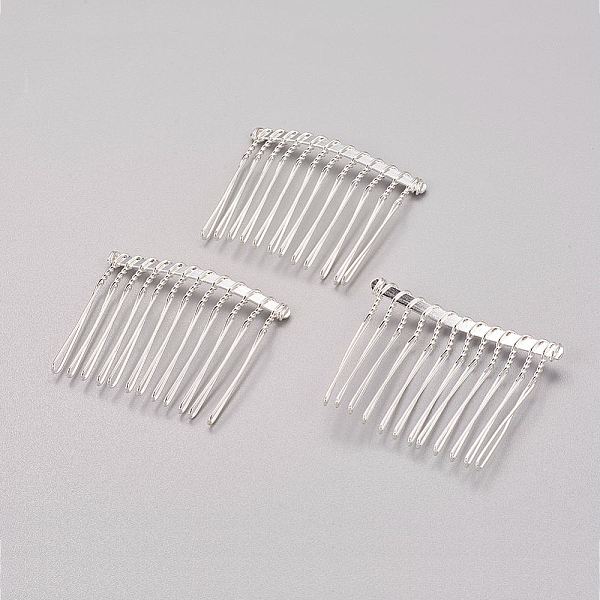 

PandaHall Silver Color Plated Iron Hair Comb, about 37mm wide, 49mm long Iron Silver