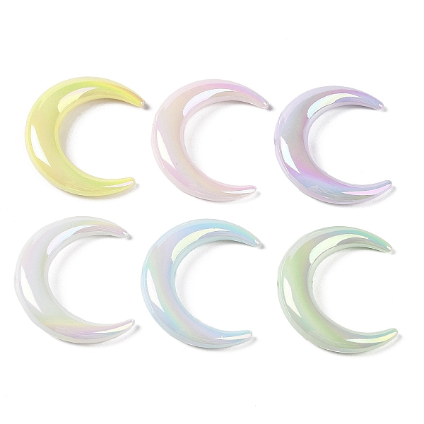 

PandaHall Opaque Acrylic Beads, Moon, Mixed Color, 33x28x7mm, Hole: 2mm Acrylic Moon Multicolor