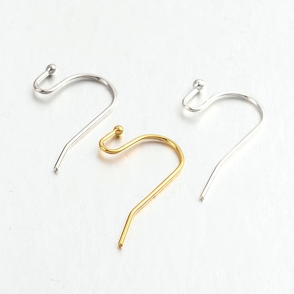 

PandaHall Brass Earring Hooks for Earring Designs, Lead Free & Cadmium Free, Mixed Color, 21x12mm, 21 Gauge, Pin: 0.7mm Brass