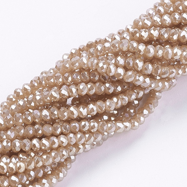 

PandaHall Electroplate Glass Beads Strands, Pearl Luster Plated, Faceted, Rondelle, Orange, 3x2mm, Hole: 0.8~1mm, about 185~190pcs/strand...