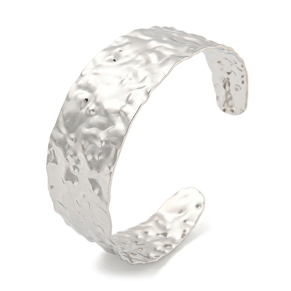 

PandaHall 304 Stainless Steel Textured Open Cuff Bangles for Women, Stainless Steel Color, Inner Diameter: 2-1/4 inch(5.6cm), 20mm 304...