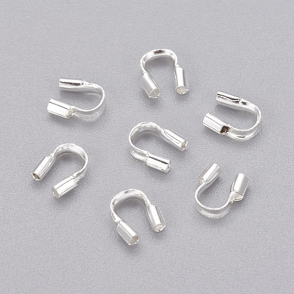 

PandaHall Brass Termintors, Wire Guardian, Nickel Free, Silver Color, 5x4x1mm Brass