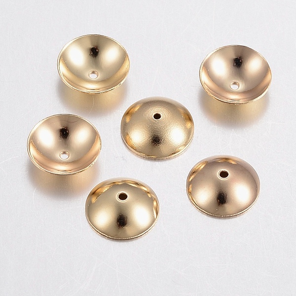 

PandaHall 304 Stainless Steel Bead Caps, Apetalous, Real 18K Gold Plated, 8x2.5mm, Hole: 1mm 304 Stainless Steel