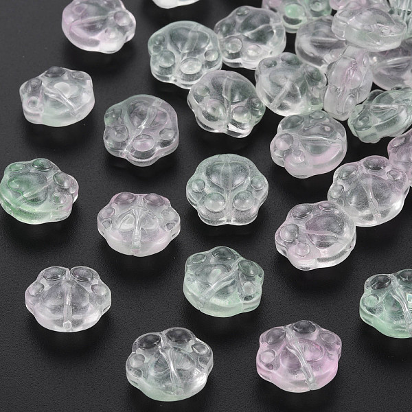 

PandaHall Two Tone Transparent Baking Painted Glass Beads, Paw Print, Clear, 13.5x15x8.5mm, Hole: 1.2mm Glass Paw Print Clear