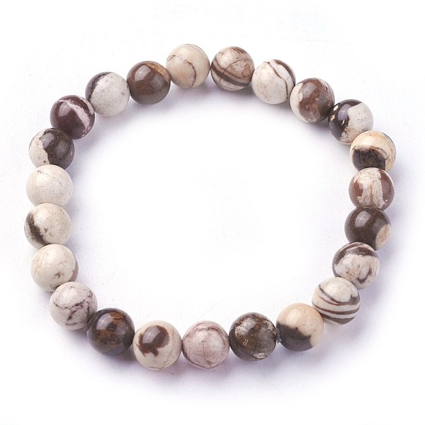 Natürliche Zebra Jaspis Perlen Stretch-Armbänder