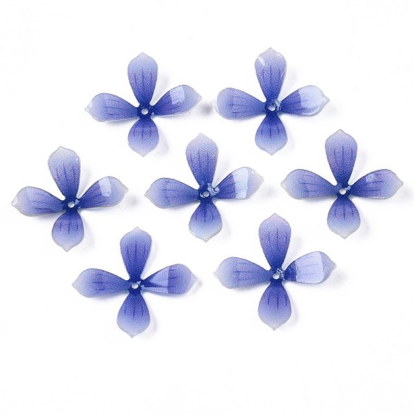 

PandaHall Plastic Beads, Flower, Blue, 22.5x22.5x4.5~5.5mm, Hole: 1.2mm Plastic Flower Blue