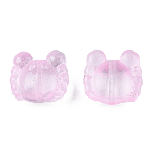 

PandaHall Transparent Spray Painted Glass Beads, Crab, Pink, 13x14x6.5mm, Hole: 1mm Glass Crab Pink
