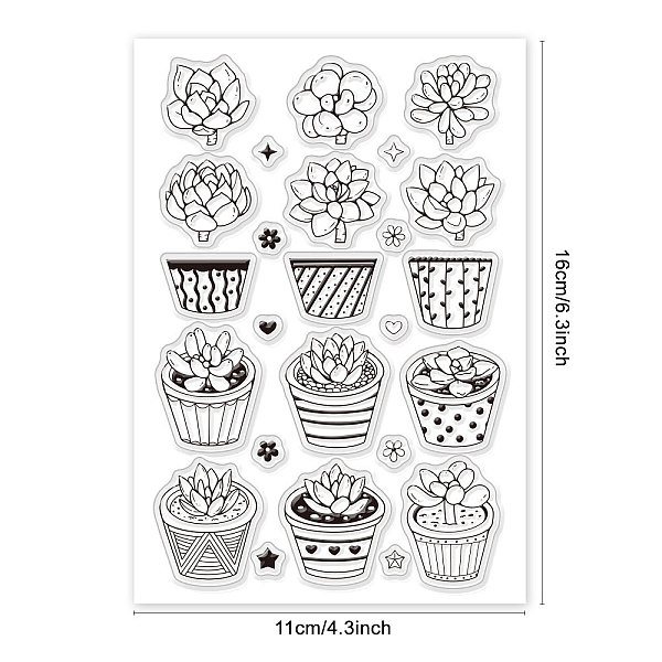 

PandaHall PVC Plastic Stamps, for DIY Scrapbooking, Photo Album Decorative, Cards Making, Stamp Sheets, Plants Pattern, 16x11x0.3cm Plastic...