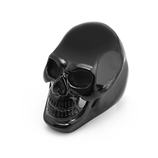 

PandaHall Titanium Steel Skull Finger Ring, Halloween Punk Jewelry for Men Women, Electrophoresis Black, US Size 11(20.6mm) Titanium Steel