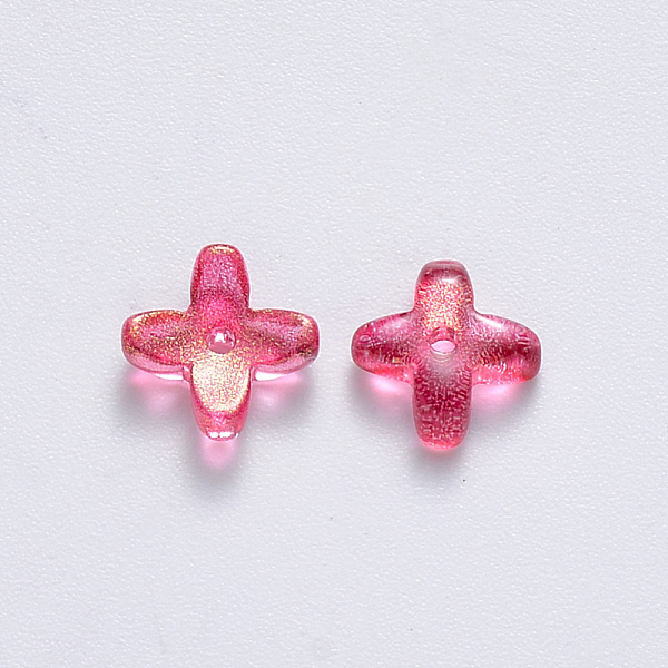 

PandaHall Transparent Spray Painted Glass Beads, Clover, Mixed Style, Mixed Color, 8x8x3mm, Hole: 0.9mm Glass Clover Multicolor