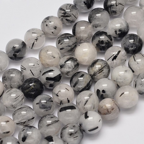 

PandaHall Round Grade A Natural Rutilated Quartz Bead Strands, 12mm, Hole: 1mm, about 33pcs/strand, 15.5 inch Rutilated Quartz Round