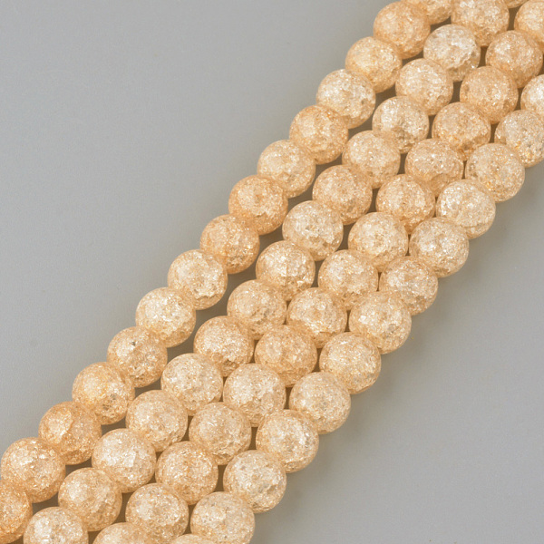 

PandaHall Synthetic Crackle Quartz Beads Strands, Round, Dyed, Saddle Brown, 8mm, Hole: 1mm, about 50pcs/strand, 15.7 inch Crackle Quartz...