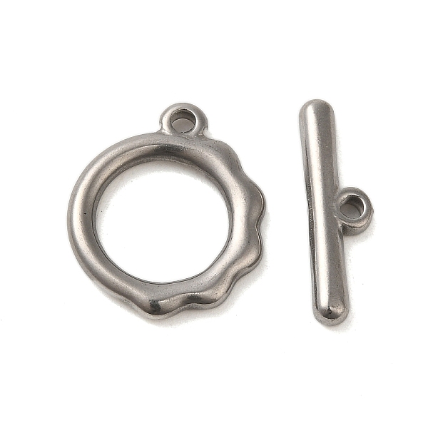 

PandaHall 304 Stainless Steel Toggle Clasps, Ring, Stainless Steel Color, Ring: 21x18x2.5mm, Hole: 1.8mm, Bar: 6x22x3mm, Hole: 1.8mm 304...