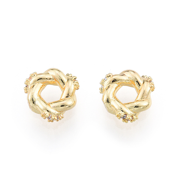 

PandaHall Brass Beads, with Crystal Rhinestone, Twisted Ring, Nickel Free, Real 18K Gold Plated, 8.5x8.5x2.5mm, Hole: 3mm Brass+Rhinestone..., Clear