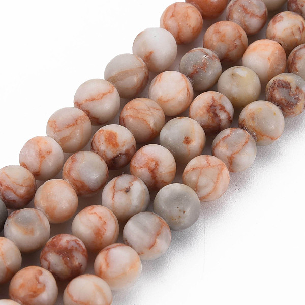 

PandaHall Natural Red Netstone Bead Strands, Round, 6~6.5mm, Hole: 1mm, about 62~63pcs/strand, 15.24 inch~15.55 inch(38.7~39.5cm) Netstone...