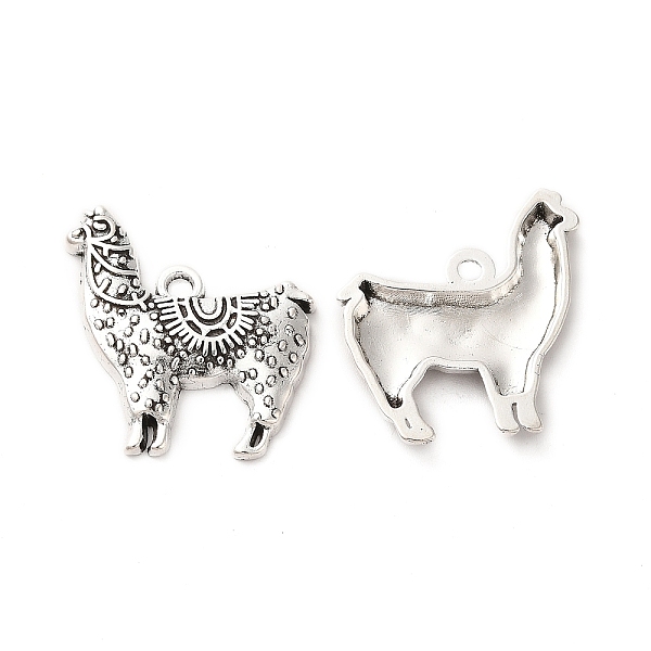 

PandaHall Tibetan Style Alloy Pendants, Alpaca Charm, Antique Silver, 25.5x24.5x3mm, Hole: 2mm, about 227pcs/500g Alloy Others