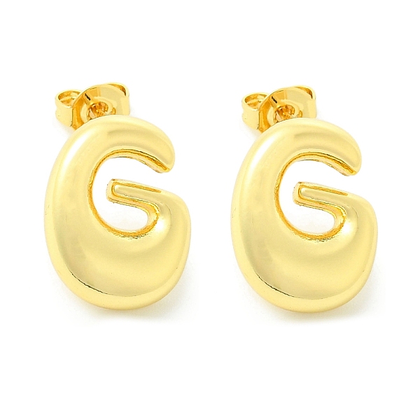 

PandaHall Rack Plating Brass Earrings, Cadmium Free & Lead Free, Long-Lasting Plated, Stud Earrings, Alphabet, Real 18K Gold Plated, Letter...