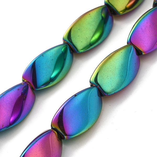 

PandaHall Electroplated Non-magnetic Synthetic Hematite Beads Strands, Long-Lasting Plated, Twist, Rainbow Plated, 20~21x11.5~12x11mm, Hole...