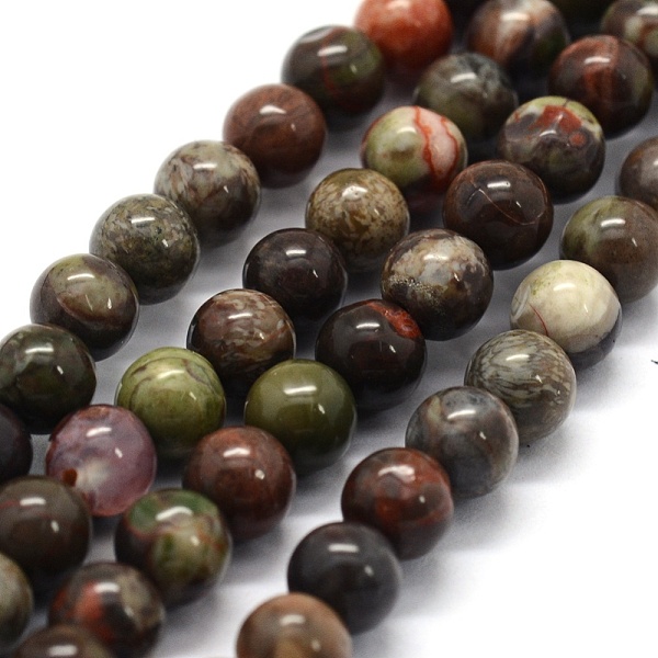 

PandaHall Natural Ocean Agate/Ocean Jasper Beads Strands, Round, 8mm, Hole: 0.8mm, about 47pcs/strand, 14.9 inch(38cm) Ocean Jasper Round