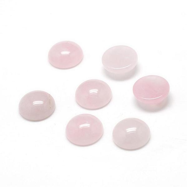 

PandaHall Natural Rose Quartz Gemstone Cabochons, Half Round, 18x6.5mm Rose Quartz Half Round