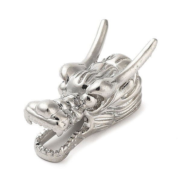 

PandaHall Rack Plating Brass Bead, Cadmium Free & Lead Free, Long-Lasting Plated, Large Hole Beads, Dragon Head, Platinum, 26x10x11mm, Hole...
