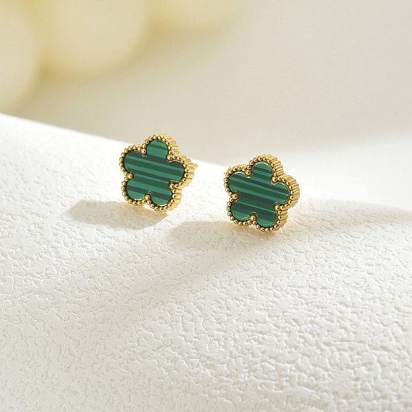 

PandaHall Elegant Vintage Floral Stainless Steel Stud Earrings for Women, Real 18K Gold Plated, Fashionable and Versatile Stainless Steel...