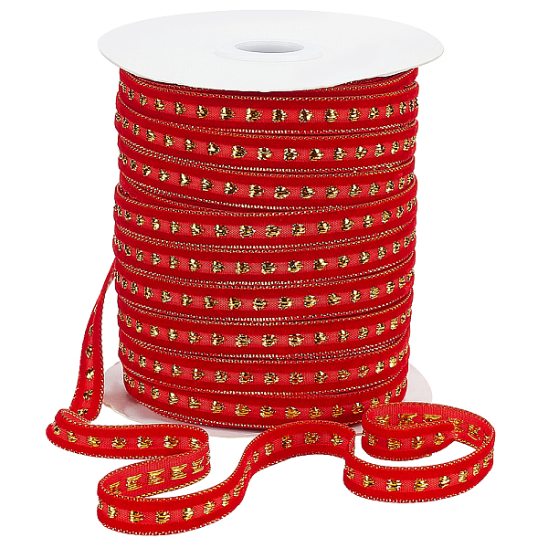

PandaHall WADORN 1 Roll Single Face Velvet Ribbon, for Clothing Accessories, Gold, Red, 3/8 inch(10mm), about 50 yards/roll Velvet None Red