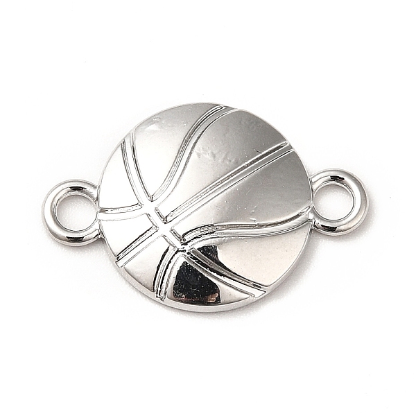 

PandaHall Rack Plating Alloy Connector Charms, Flat Round Basketball Links, Cadmium Free & Lead Free, Stainless Steel Color, 14.5x22x3mm...