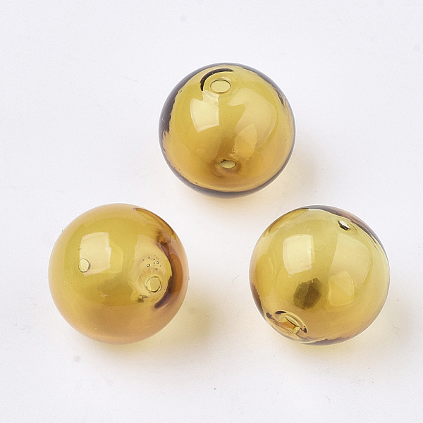 

PandaHall Handmade Blown Glass Beads, Round, Gold, 16x16mm, Hole: 1~2mm Glass Round Gold