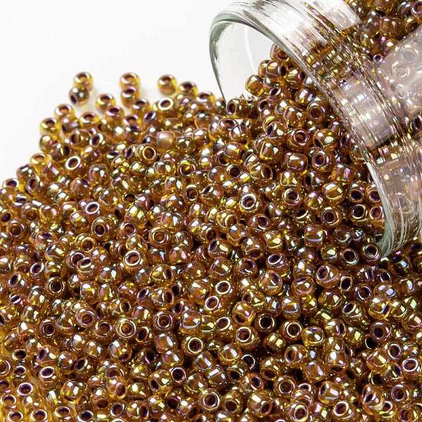 

PandaHall TOHO Round Seed Beads, Japanese Seed Beads, (1825) Inside Color AB Hyacinth/Opaque Purple Lined, 11/0, 2.2mm, Hole: 0.8mm, about...