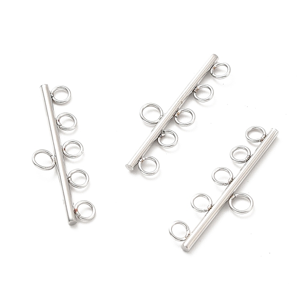 

PandaHall 304 Stainless Steel Chandelier Component Links, 6 Loop Connector, Stainless Steel Color, 7.5x27x1.5mm, Hole: 1.9mm 304 Stainless...