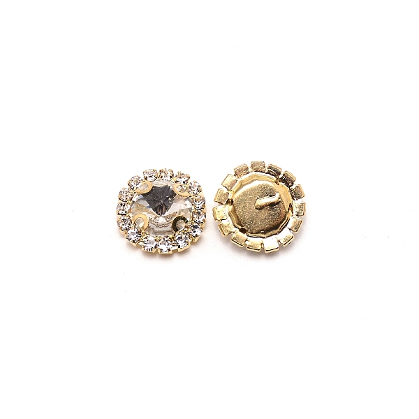 

PandaHall Sew on Rhinestone, Multi-Strand Links, Glass Rhinestone, with Light Gold Alloy Findings, Garments Accessories, Flat Round, Crystal..., Clear