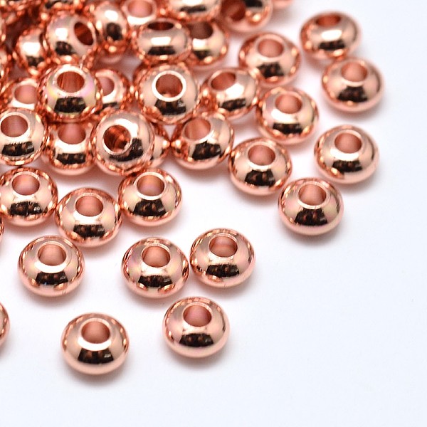 

PandaHall Brass Flat Round Spacer Beads, Rose Gold, 4x2mm, Hole: 1.6mm Brass Flat Round