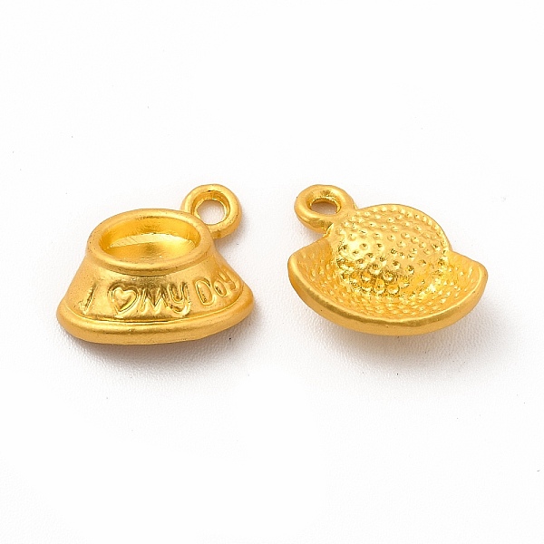 

PandaHall Rack Plating Alloy Pendant Rhinestone Settings, Hat with I Love My Dog, Matte Gold Color, Tray: 4x5.5mm, 11x12.4x4mm, Hole: 1.5mm...