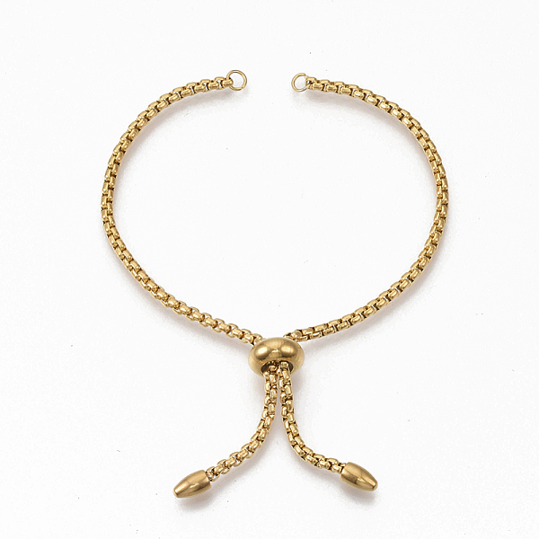 

PandaHall Ion Plating(IP) Adjustable 304 Stainless Steel Slider Bracelets Making,Bolo Bracelets, Golden, Single Chain Length: about 11cm...