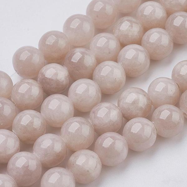 PandaHall Natural Yellow Jade Beads Strands, Dyed, Round, Thistle, 10mm, Hole: 1mm, about 40pcs/strand, 15.75 inch Yellow Jade Round Purple