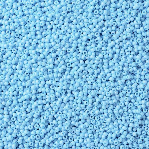 

PandaHall TOHO Round Seed Beads, Japanese Seed Beads, (403F) Light Blue Opaque Rainbow Matte, 11/0, 2.2mm, Hole: 0.8mm, about 1110pcs/bottle..., Cyan
