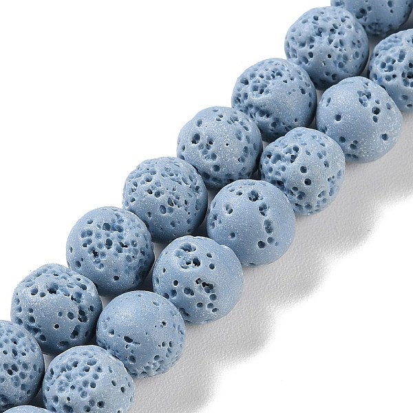 

PandaHall Synthetic Lava Rock Dyed Beads Strands, Round, Light Sky Blue, 10mm, Hole: 1mm, about 41pcs/strand, 15.20''(38.6cm) Lava Rock...