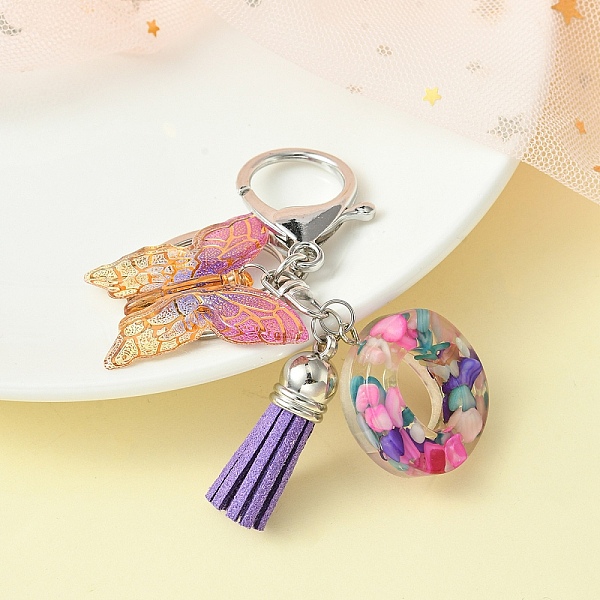 

PandaHall Resin Letter & Acrylic Butterfly Charms Keychain, Tassel Pendant Keychain with Alloy Keychain Clasp, Letter O, 9cm Acrylic Letter...