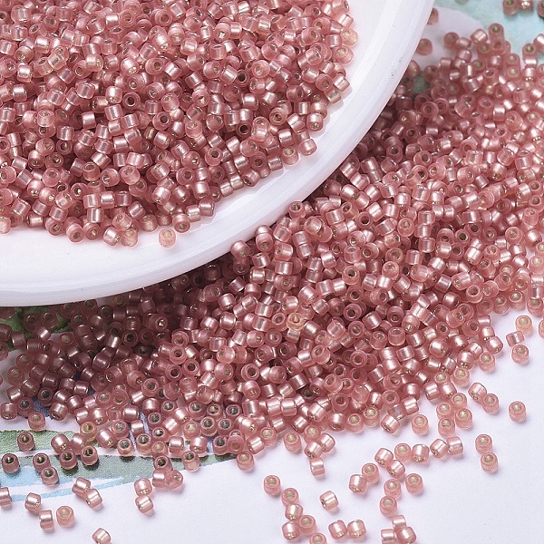 

PandaHall MIYUKI Delica Beads, Cylinder, Japanese Seed Beads, 11/0, (DB0685) Dyed Semi-Frosted Silver Lined Light Cranberry, 1.3x1.6mm, Hole..., Purple
