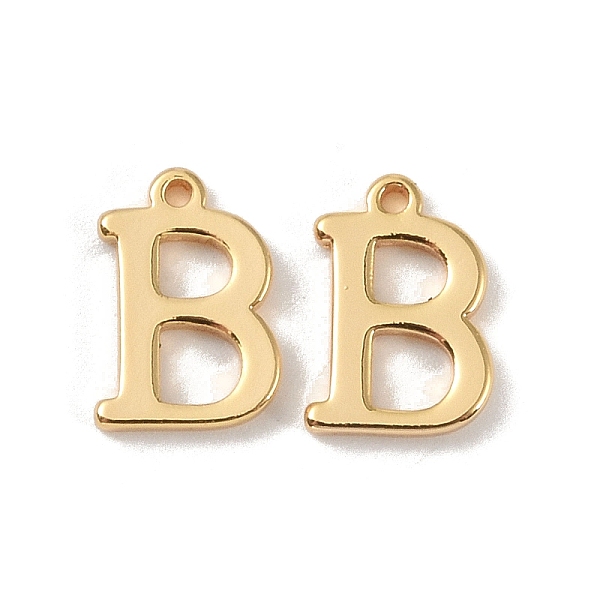 

PandaHall Brass Pendants, Real 18K Gold Plated, Letter B, 9.5x6.5x1.3mm, Hole: 0.8mm Brass Letter B